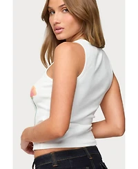 Edikted Womens Wild Flowers Ribbed Tank Top