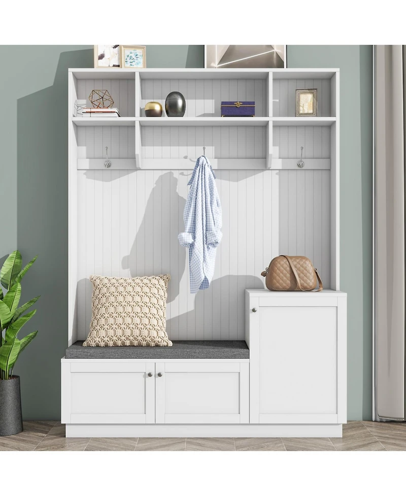 Streamdale Furniture Hall Tree with Bench Cushion Coat Rack