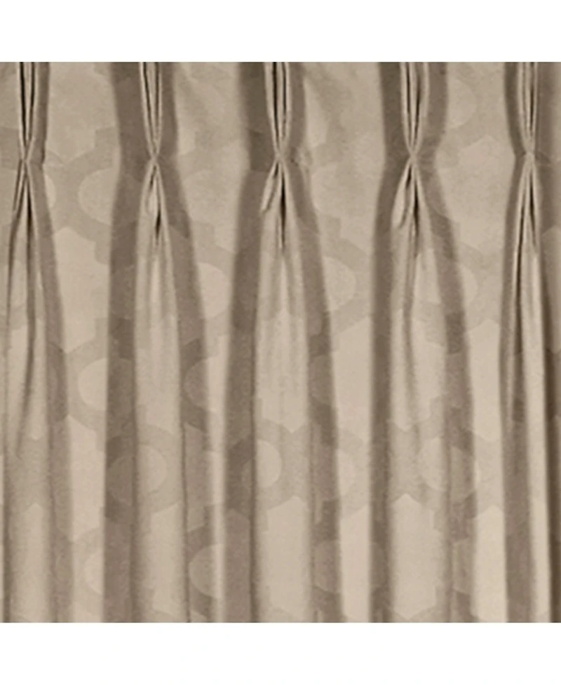 Kate Aurora 2 Pack Windsor Pinch Pleat/Rod Pocket/Back Tab Quatrefoil Window Curtain Panels