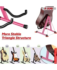 5Core Guitar Stand 2 Pack A Shape Foam Arm Rubber Pad for Acoustic Electric Bass