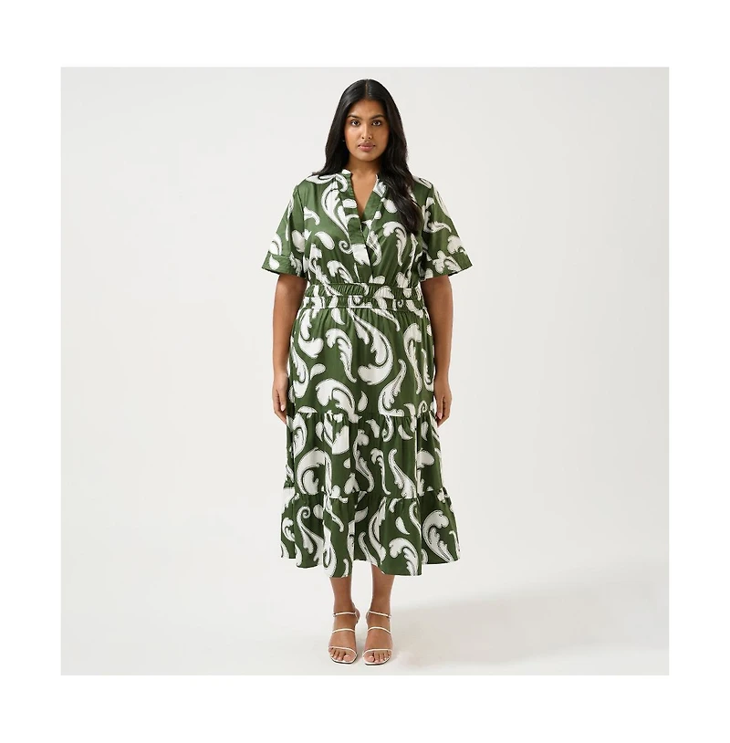 Estelle Sandswept Elasticated Midi Dress