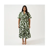 Estelle Sandswept Elasticated Midi Dress