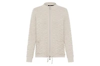 Olsen Women's Novelty Stitch Zip Front Cardigan