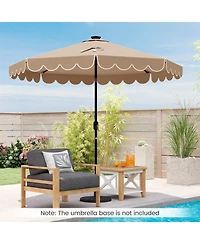 Gymax 10 Ft Solar Patio Umbrella Outdoor Market Sunshade w/ 24 Led Lights
