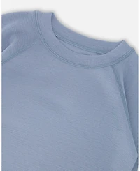 Deux par Kids Unisex Merino Wool Base Layer Set Blue Gray - Toddler|Child