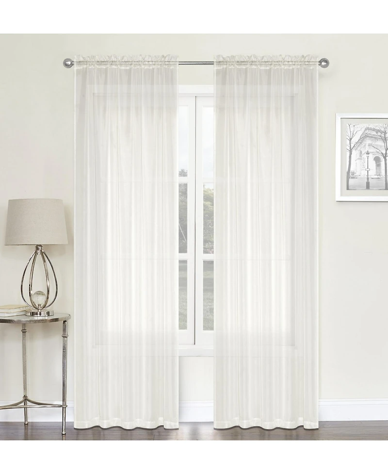Kate Aurora Living 4-Pack High End Luxe Rod Pocket Sheer Voile Window Curtain Set