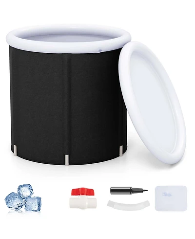 Costway Ice Bath Tub for Adult Outdoor Ice Plunge Tub with Lid 66 Gal Capacity