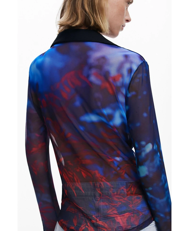 Desigual Women's Buttoned chiffon T-shirt