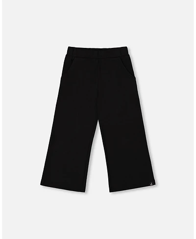 Deux par Girl Waffle Flare Leg Pants Black - Child