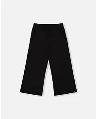 Deux par Girl Waffle Flare Leg Pants Black