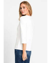 Olsen Women's Embellished V-Neckline T-Shirt