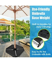 Gymax 4PCS Patio Cantilever Offset Umbrella Base Sand/Water Filled