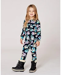 Deux par Baby Girl One-Piece Thermal Underwear Smiley Face