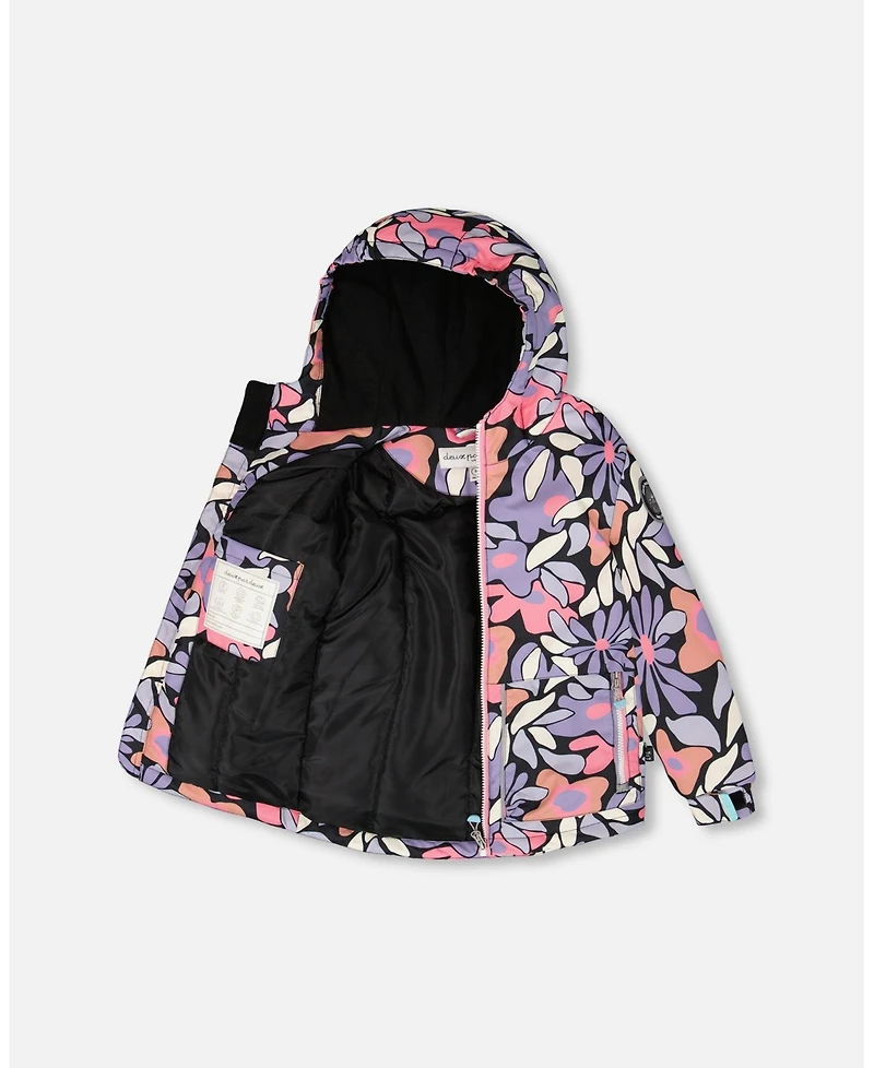 Deux par Girl Two-Piece Chill Outerwear Set with Light Insulation Purple Gray - Child