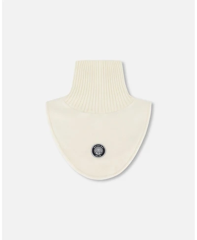 Deux par Kids Unisex Polar Fleece and Knit Neckwarmer Off-White - Toddler|Child