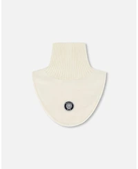 Deux par Kids Unisex Polar Fleece and Knit Neckwarmer Off-White - Toddler|Child