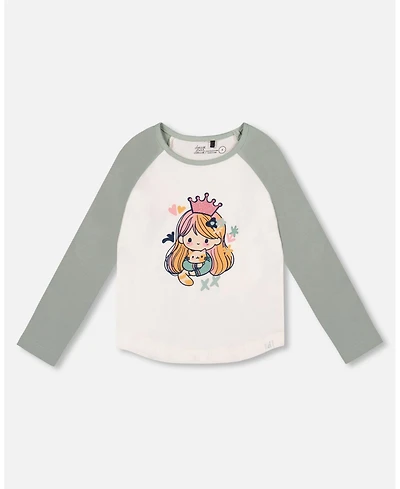 Deux par Girl Jersey Raglan Sleeve Tee Off-White