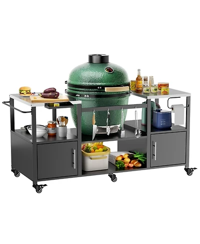 Streamdale Furniture Grill Table for Big Green Egg & Kamado Joe Jr