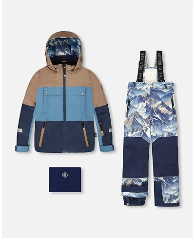 Deux par Boy Two-Piece Teknik Snowsuit Blue Mountains - Toddler|Child