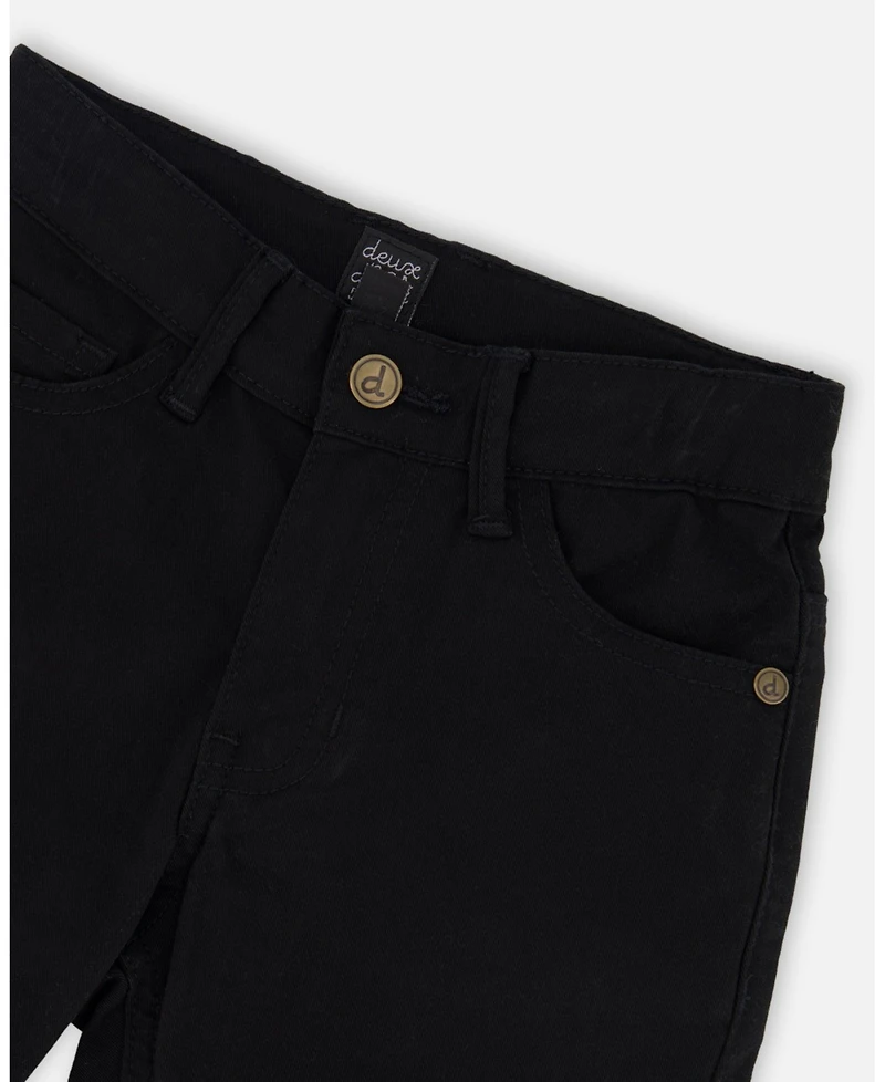 Deux par Baby Boy Stretch Twill Pants Black