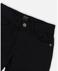 Deux par Baby Boy Stretch Twill Pants Black