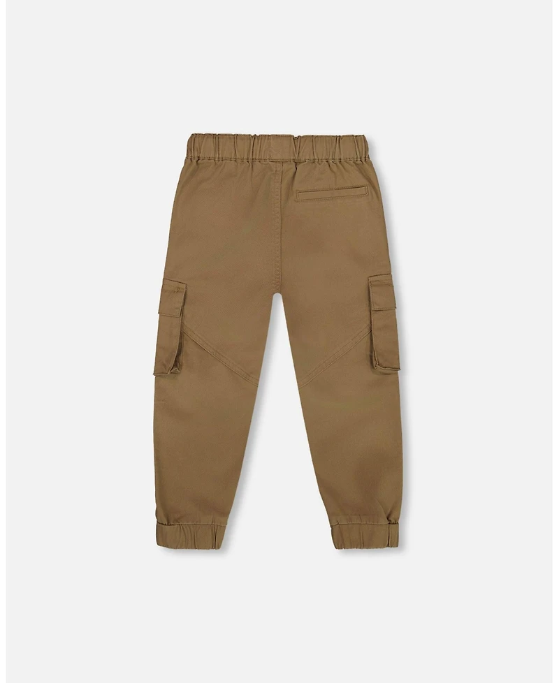 Deux par Boy Twill Jogger Cargo Pants Taupe - Toddler|Child