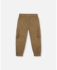 Deux par Boy Twill Jogger Cargo Pants Taupe - Toddler|Child