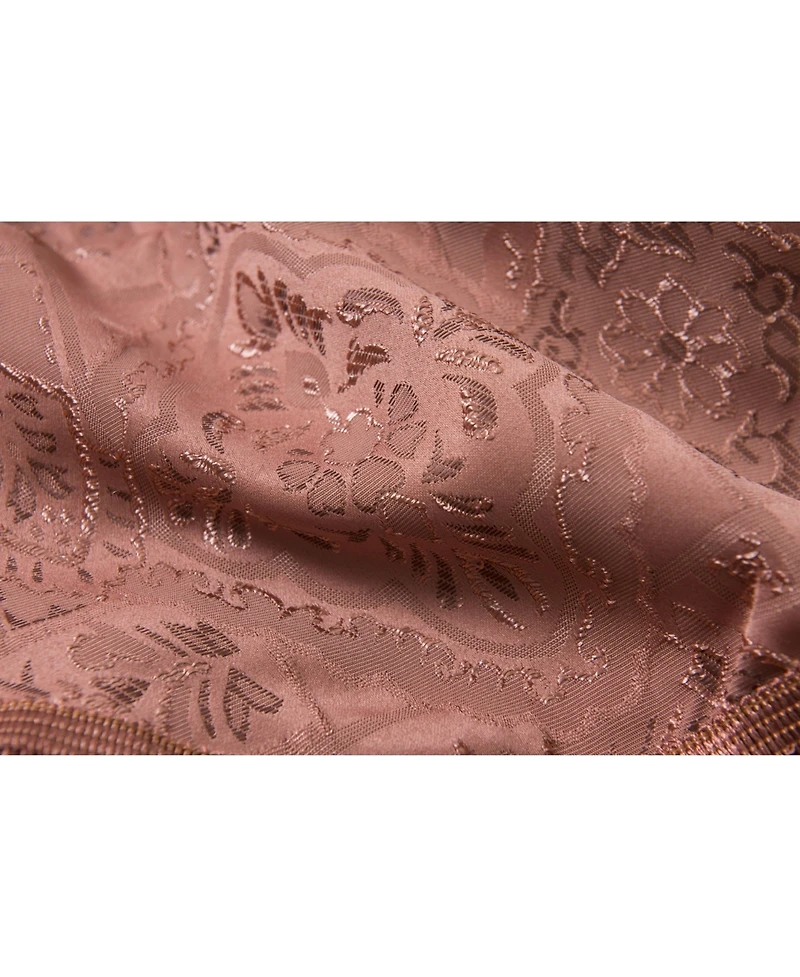 Kate Aurora Georgina Ultra Luxurious Raised Jacquard And Fringed Trimmed Austrian Window Valance - 52 in. W x 28 L, Purple