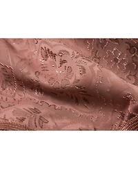 Kate Aurora Georgina Ultra Luxurious Raised Jacquard And Fringed Trimmed Austrian Window Valance - 52 in. W x 28 L, Purple