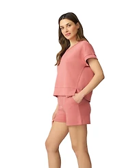 Cable & Gauge Women's V-Neck Top High Waisted Short Matching Set