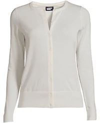 Lands' End Women's Fine Gauge Cotton Cardigan Sweater