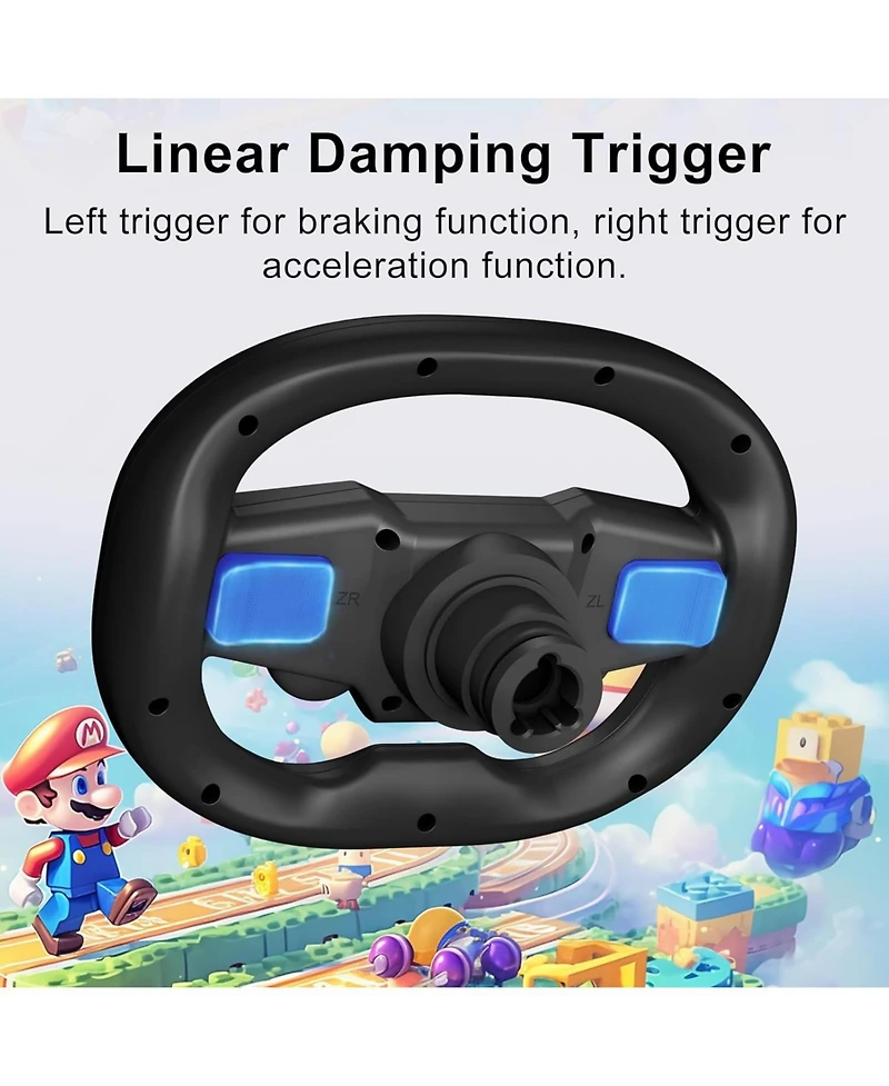 Nbcp PS4 Gaming Steering Wheel with Pedals – Wireless Bluetooth Connectivity, Dual-Vibration Motors, Compatible with Pc, PS4, Switch, PS3, iOS & Andro