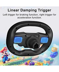 Nbcp PS4 Gaming Steering Wheel with Pedals – Wireless Bluetooth Connectivity, Dual-Vibration Motors, Compatible with Pc, PS4, Switch, PS3, iOS & Andro