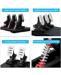 Nbcp Racing Pedal Set for Pc Gaming – HallEffect AccuRate Technology, Adjustable Tension Springs, Premium Metal Construction – Compatibl