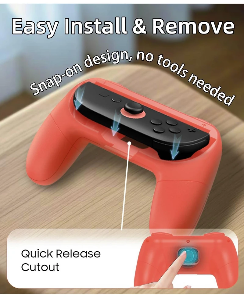 Nbcp Grip Handles for Nintendo Switch 2-Pack, Anti-Slip, Wear-Resistant Comfort Grips for Joy-Con Controllers