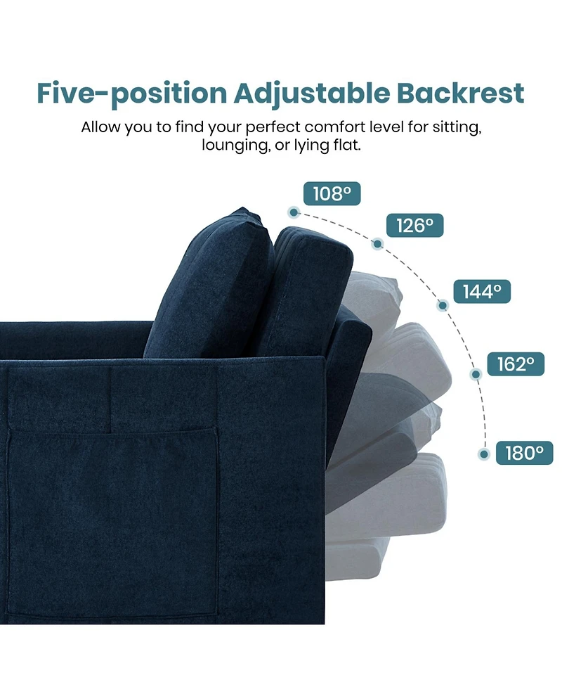 Streamdale Furniture Convertible Sleeper Sofa Bed with Adjustable Backrest