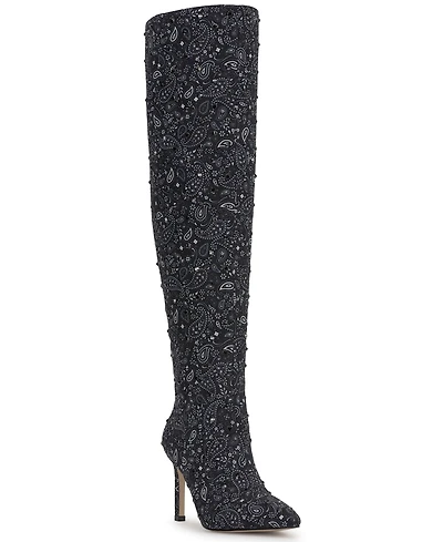 Jessica Simpson Women's Earon Bandana Over-The-Knee Stiletto Dress Boots