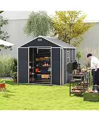 Streamdale Furniture 8x8 Resin Storage Shed - Waterproof Uv Proof Dark Gray
