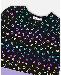 Deux par Big Girls Jersey Dress Multicolor Leopard Print