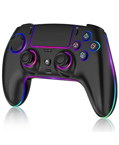 Nbcp Wireless Controller for PS5/Pro/Pc/Mac/iOS/Android/Steam Deck, Rgb Lighting, Dual Vibration, 6-Axis Gyro Sensor, Turbo, Programmable, Audio Jack,