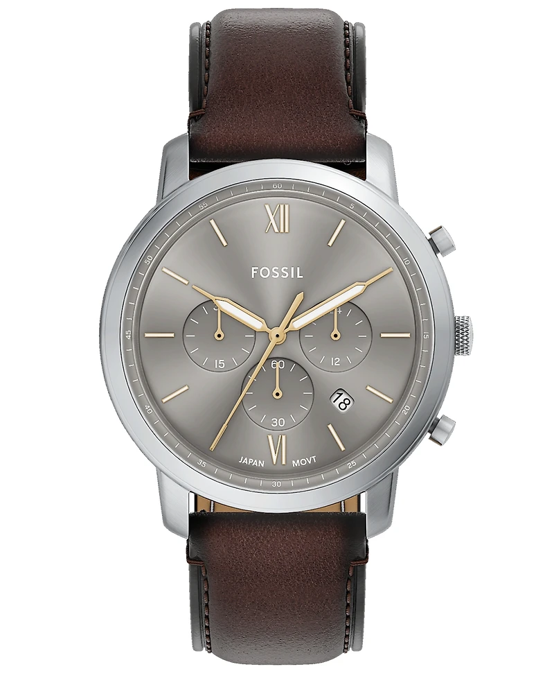 Fossil Men's Neutra Chronograph Brown Leather Watch, 44mm