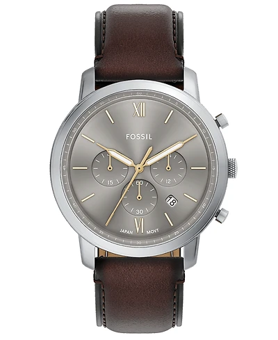 Fossil Men's Neutra Chronograph Brown Leather Watch, 44mm
