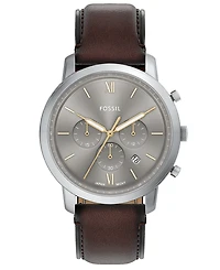 Fossil Men's Neutra Chronograph Brown Leather Watch, 44mm