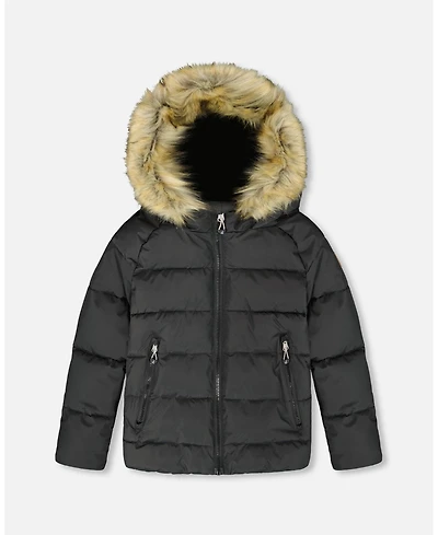 Deux par Kids Unisex Puffy Winter Jacket Black