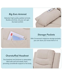 Massage Recliner,Power Lift Chair for Elderly with Adjustable Massage and Heating Function,Recliner Chair with Infinite Position and Side Pocket for L