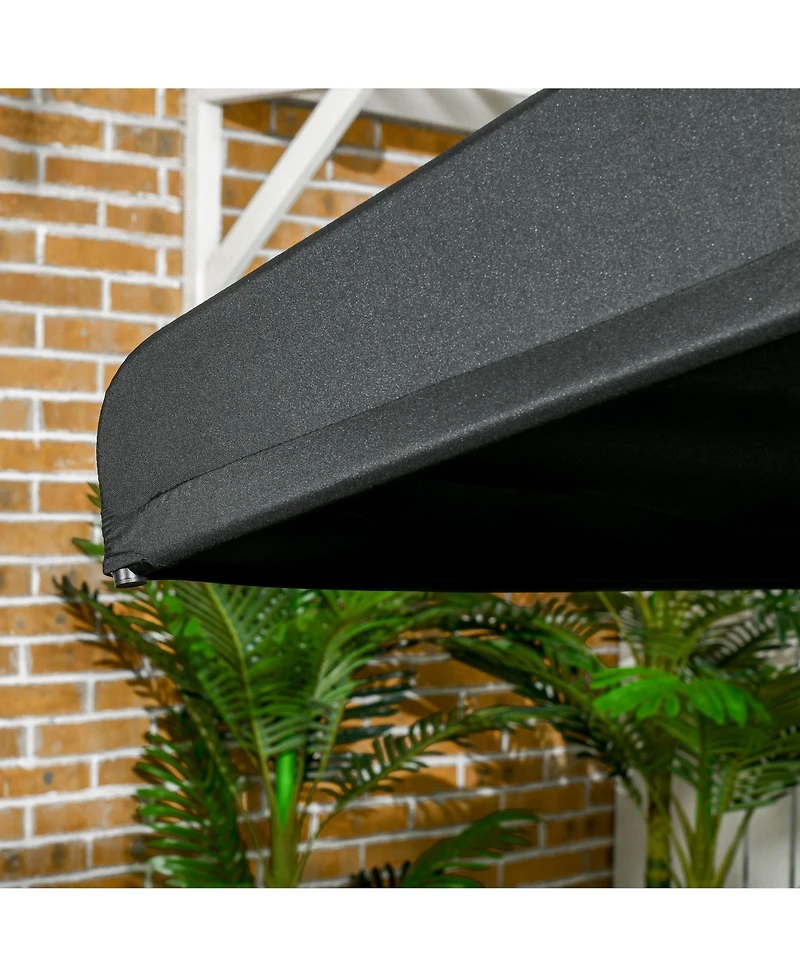 Flynama 3-Seat Patio Swing Chair, Porch Swing Glider with Cushion, 3 Throw Pillows & Adjustable Canopy for Porch, Garden, Poolside, Backyard, Black