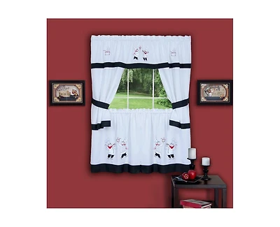 Kate Aurora Gourmet Pastry Chef Complete 5 Piece Cottage Kitchen Curtain Swag Valance & Tier Set - 58 in. W x 36 in. L