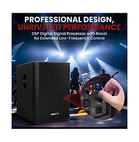 Pyle 12'' 1600W Active Powered Subwoofer Box System with Professional Design