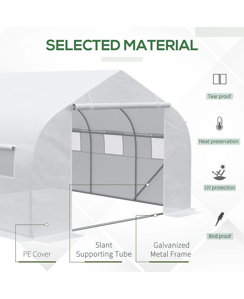 Outsunny 11.5' x 10' x 6.5' Outdoor Tunnel house, Mesh Windows,