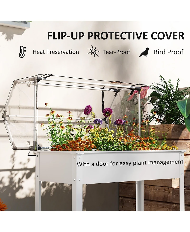 Outsunny Raised Garden Bed with house Cover,